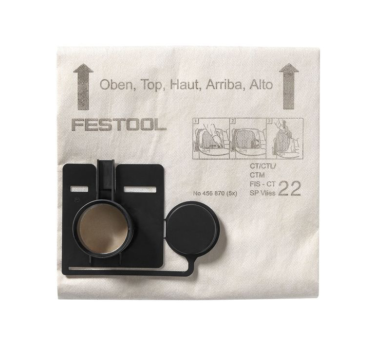 Sacchetto filtro festool fis-ct33sp vlies/5 (5 pezzi