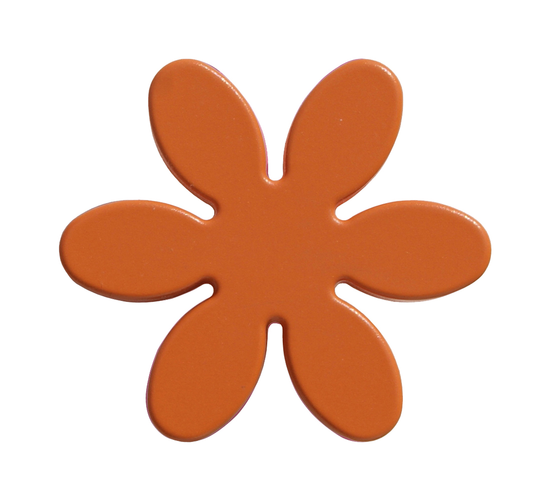 Pomolo flower plastica d. 55 mm arancio