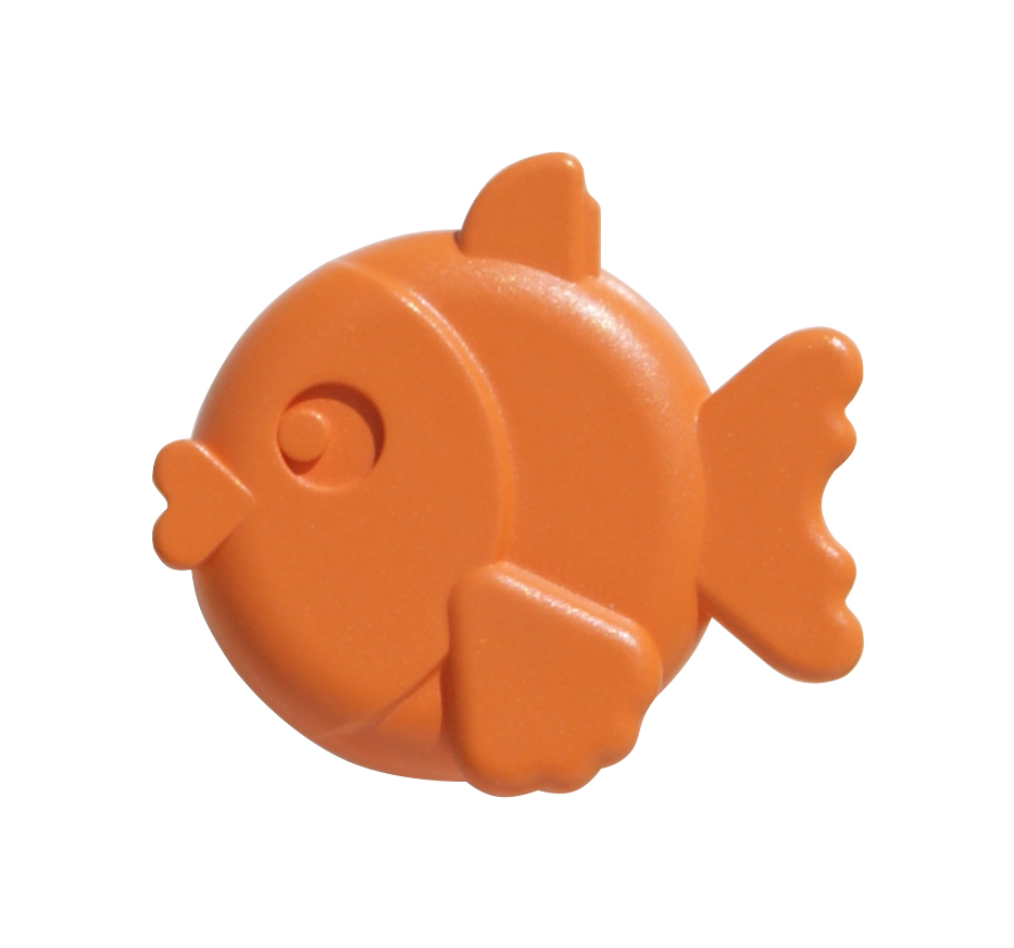 Pomolo pesce plastica 41x46 mm arancio