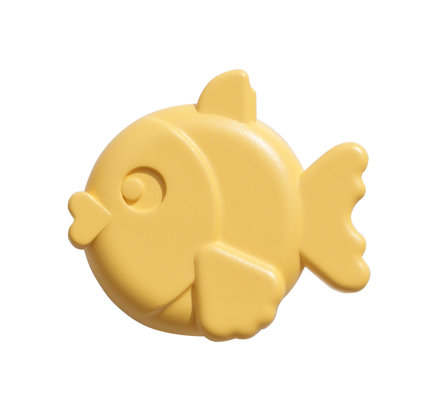 Pomolo pesce plastica 41x46 mm giallo