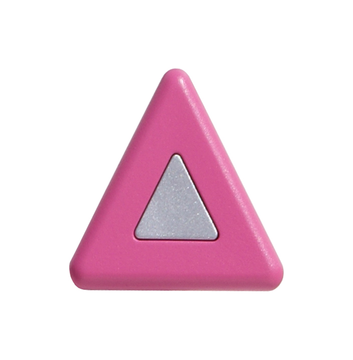 Pomolo triangolo plastica 36x36 mm fucsia / grigio