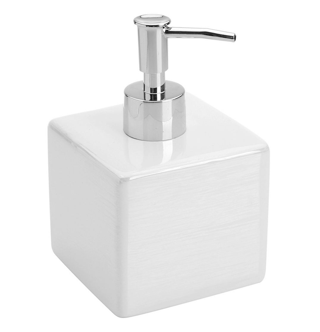 Dispenser sapone linea cuba in ceramica bianco