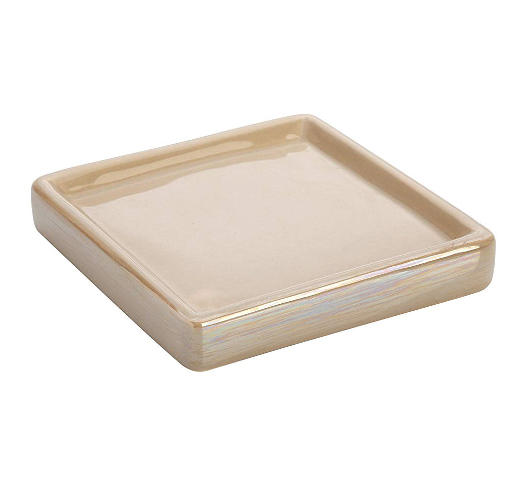 Porta sapone linea cuba in ceramica beige