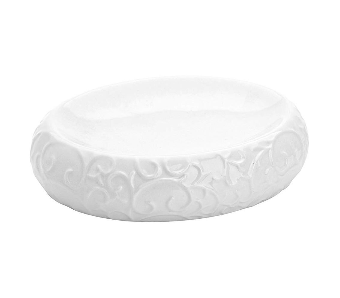 Porta sapone linea glam in ceramica bianco