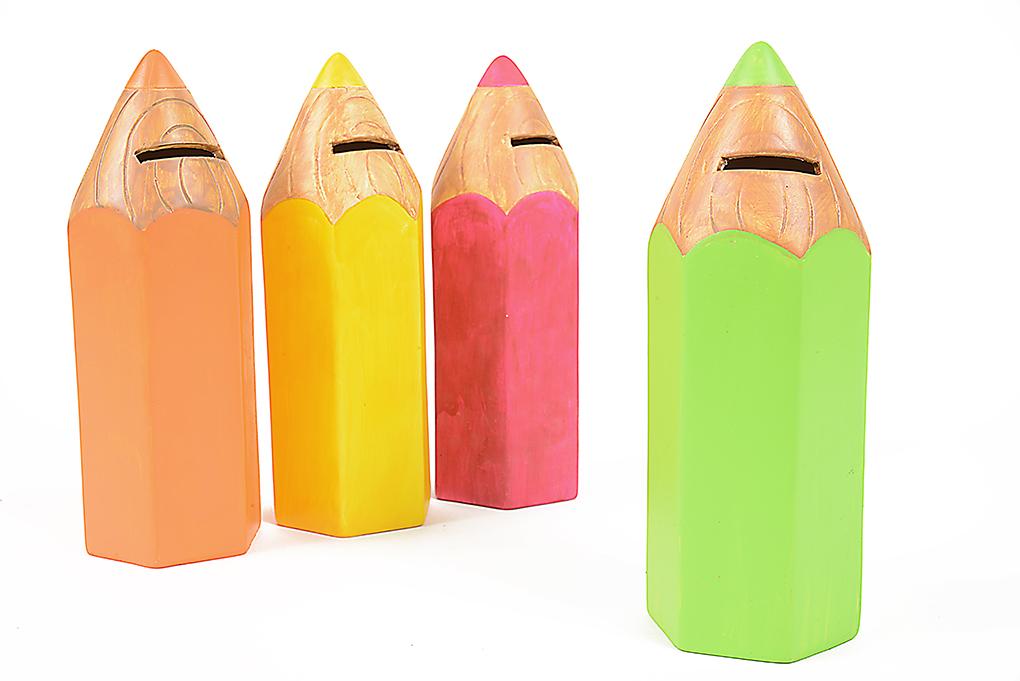 Salvadanaio matita grande colori assortiti