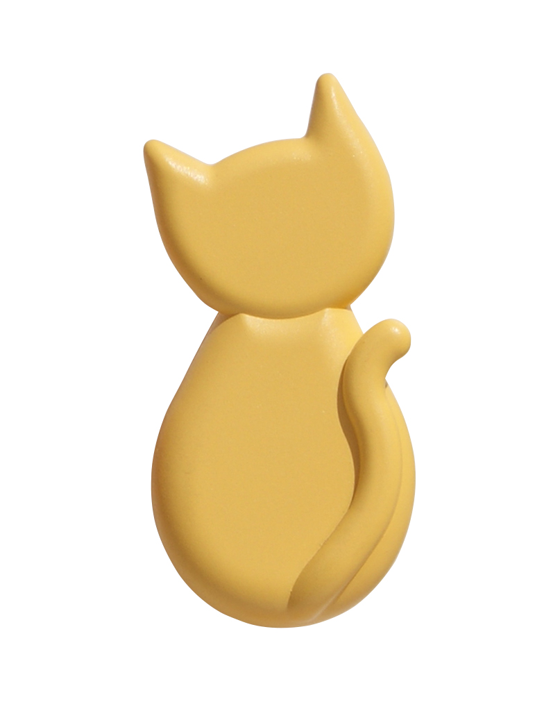 Pomolo gatto plastica 27x55 mm giallo
