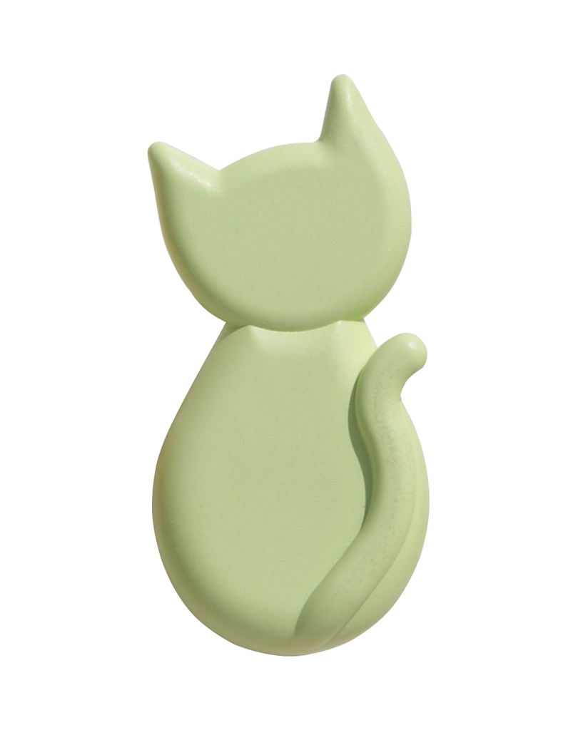 Pomolo gatto plastica 27x55 mm verde