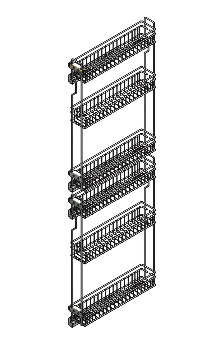 Colonna estraibile vano 15cm h.165 / 220cm p. 45cm