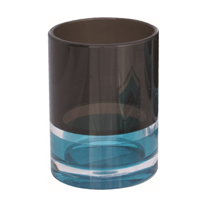Bicchiere fluo tondo in acrilico nero/blu