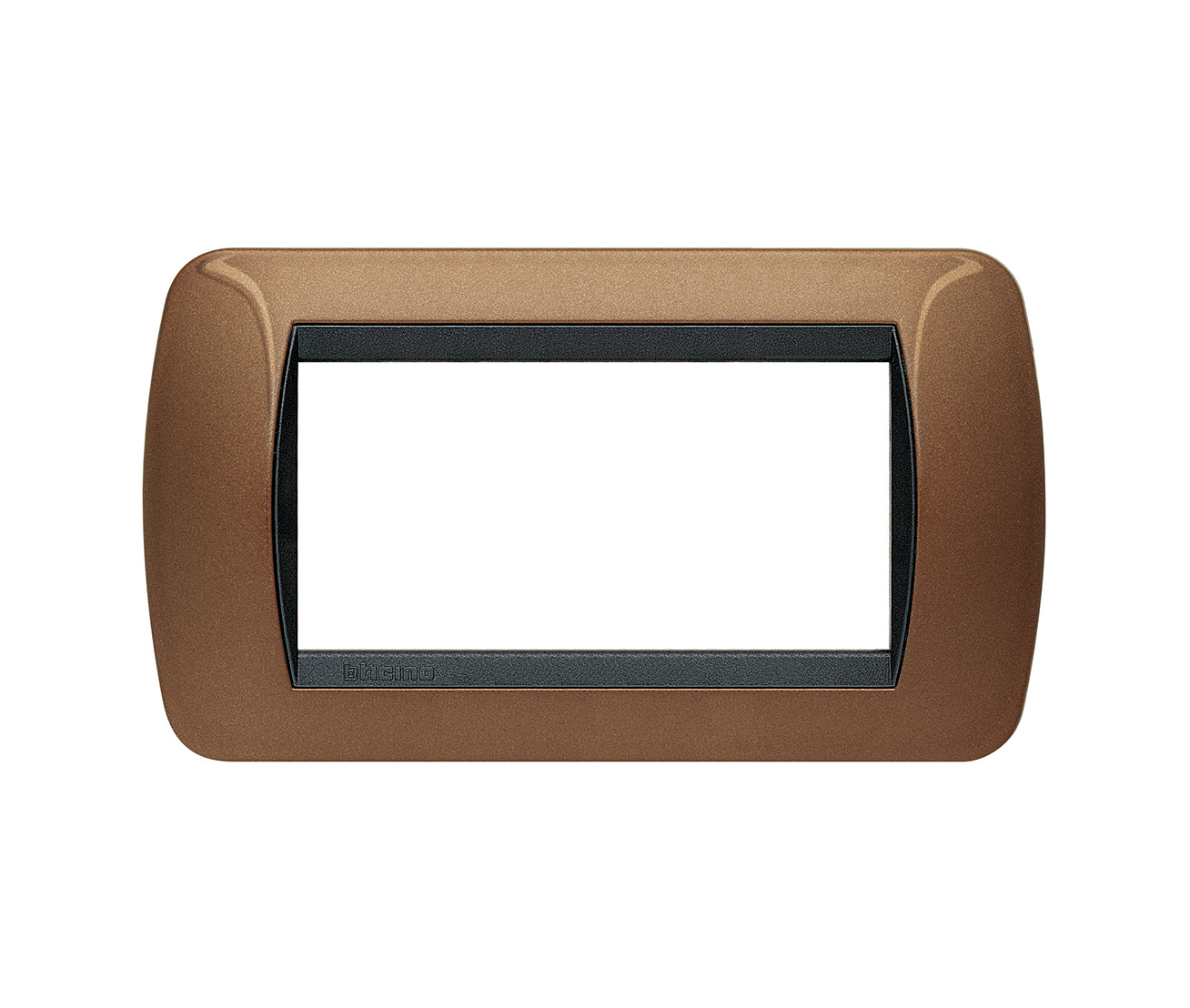 Living int - placca 4p 140x80 mm colore bronzo oss