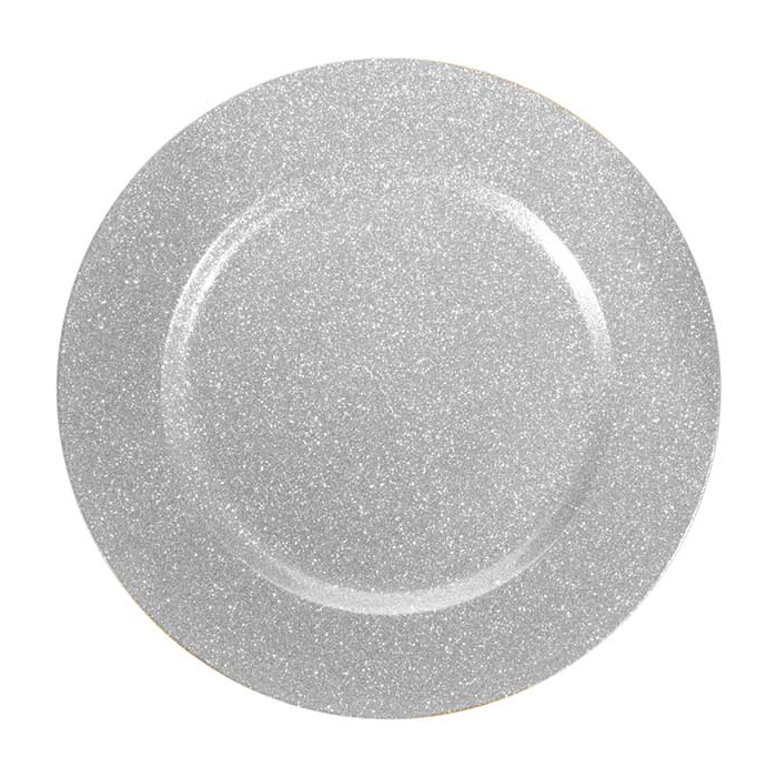 Sottopiatto argento glitter d. 330 mm