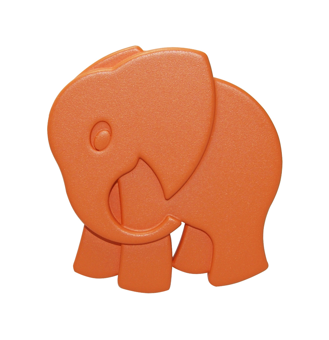 Pomolo elefante plastica 52x55 mm arancio