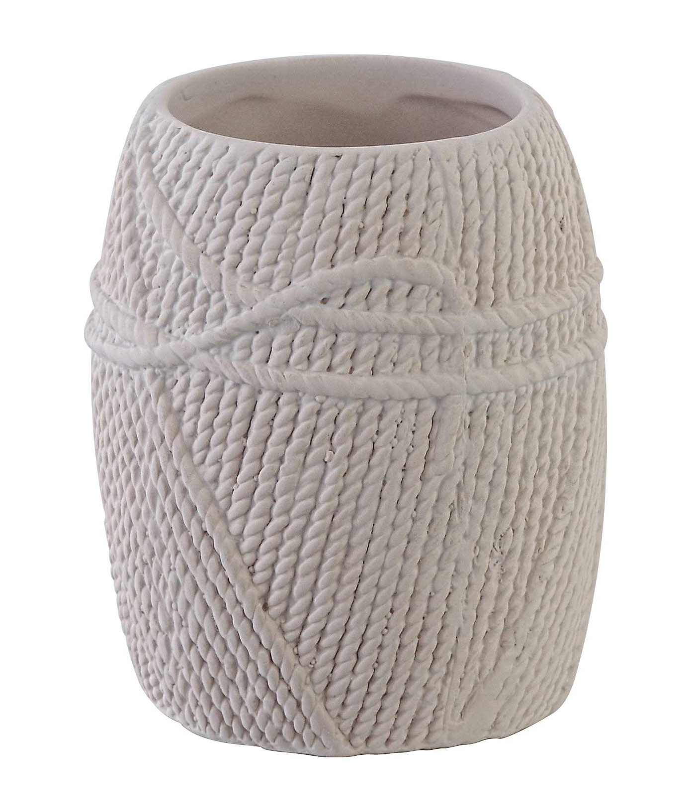 Porta spazzolino linea lana in ceramica bianco