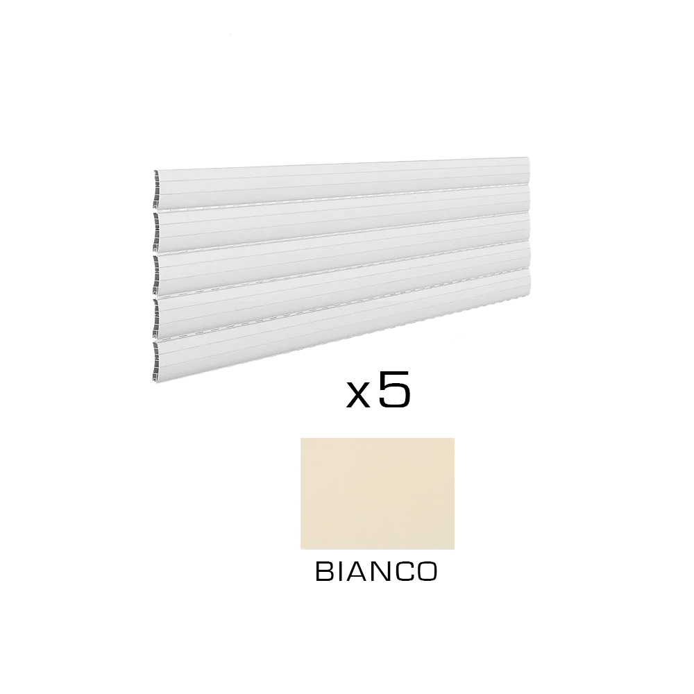 5 fasce di ricambio per tapparella 83 x 27,5 cm torino bianco rollplast
