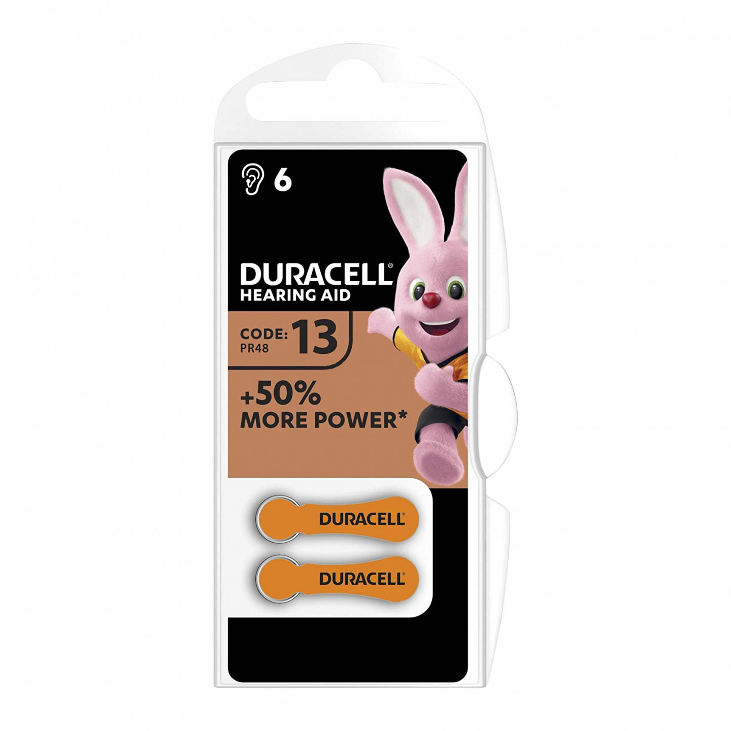 Batterie per apparecchi acustici Duracell Easytab formato 13 arancio 6pz