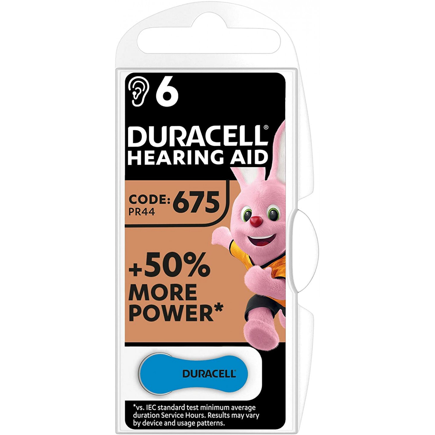 Batterie per apparecchi acustici Duracell Easytab formato 675 blu 6pz