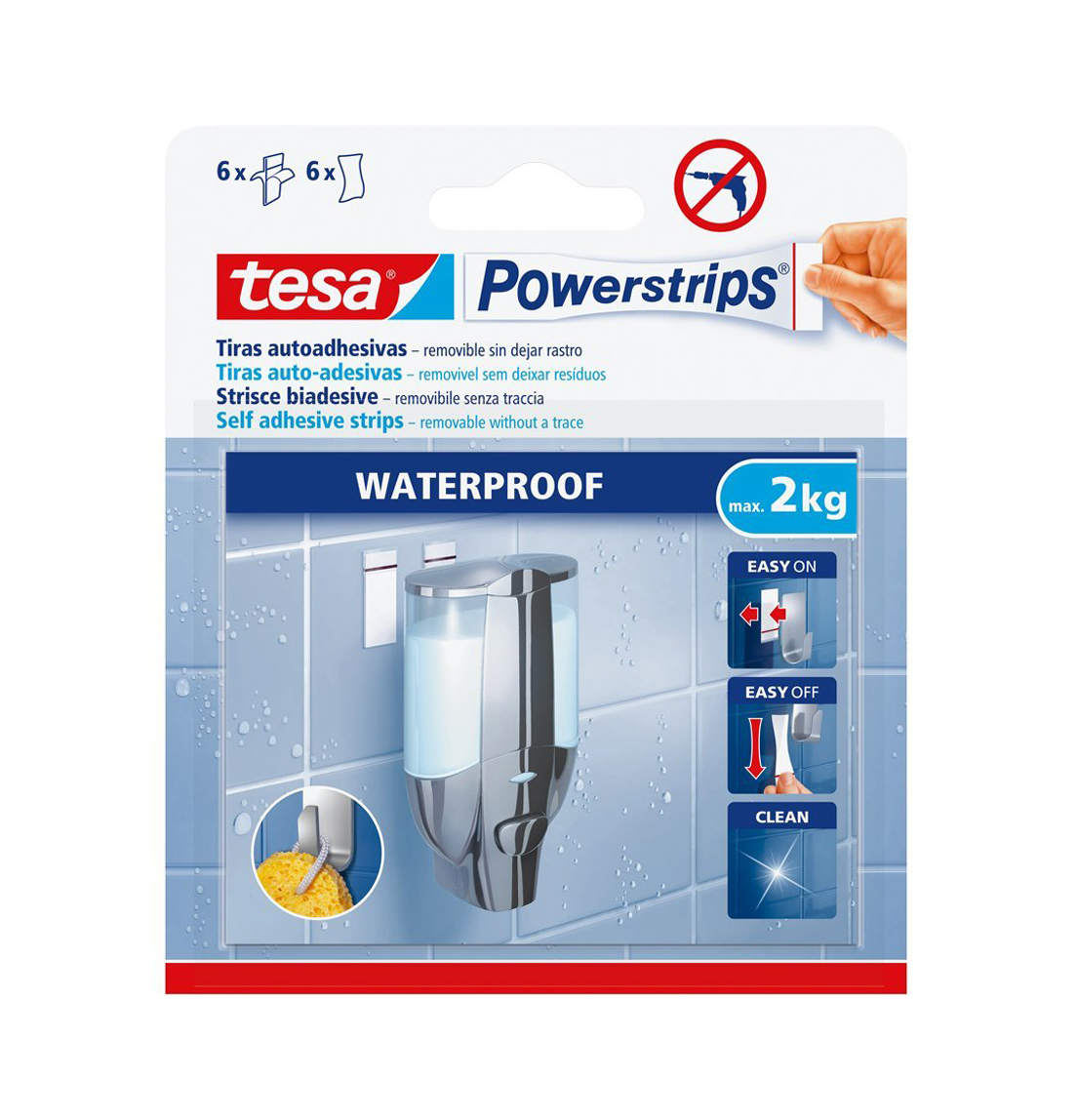 Tesa powerstrips® waterproof 
strisce large 0x0