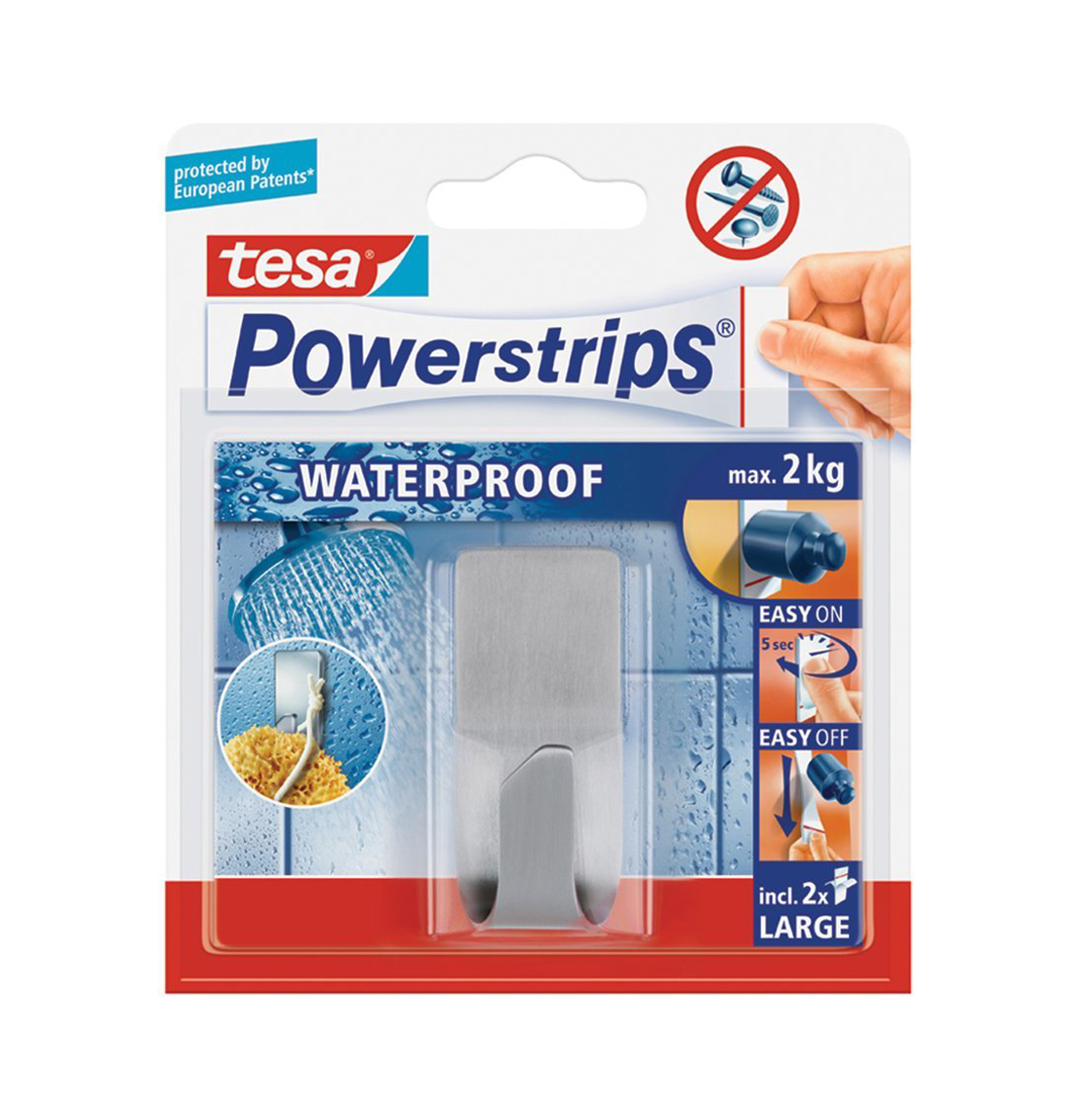 Tesa powerstrips® waterproof 
gancio zoom metallo