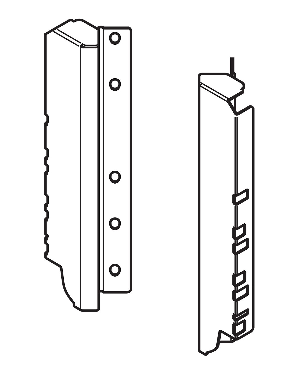 Set attacco schienale  h. d h.224 mm 45° bianco