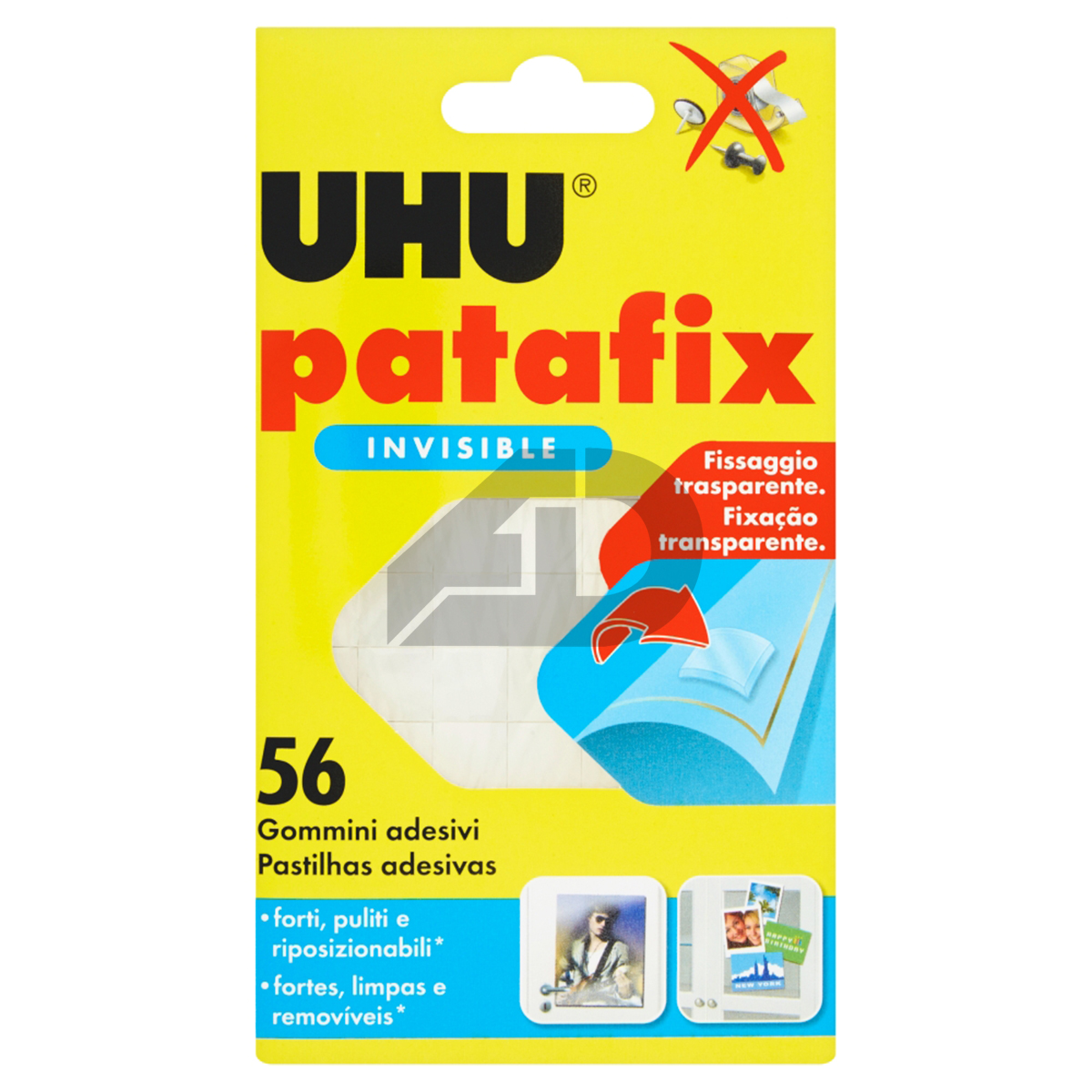 Gommini adesivi UHU Patafix 56 pezzi trasparente