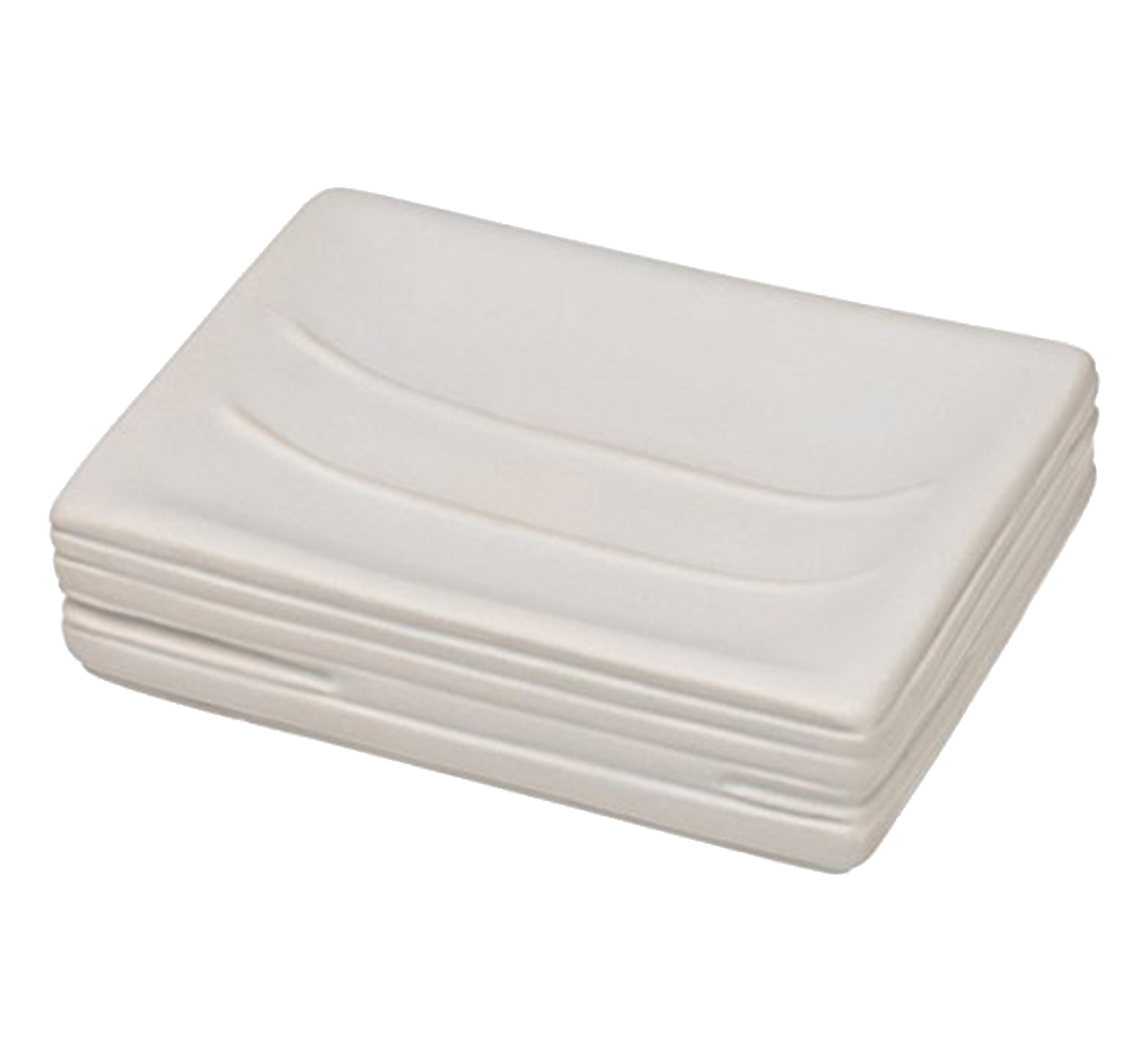 Porta sapone linea brik in ceramica bianco