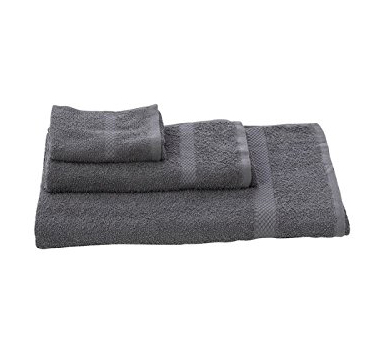 Set 3 pezzi telo + coppia asciugamani grigio