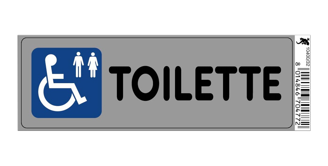 Cartello adesivo toilette disabili 170x45 mm