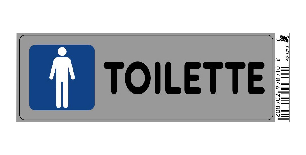 Cartello adesivo toilette uomini 170x45 mm