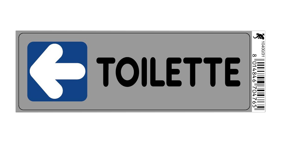 Targhetta adesiva cm 15x5 toilette (a sinistra)
