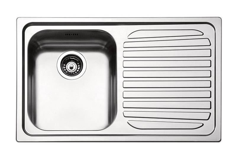 Lavello cucina 1 vasca con gocciolatoio a destra inox Apell Venezia 79x50 cm