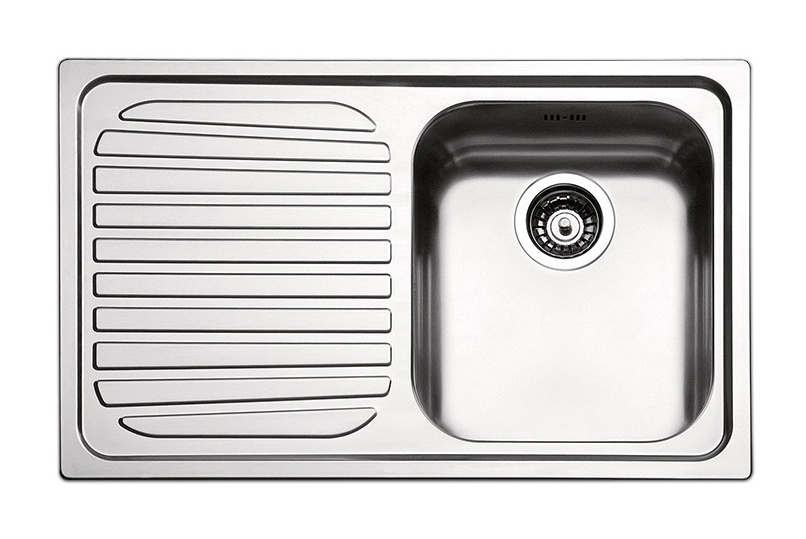 Lavello cucina 1 vasca con gocciolatoio a sinistra inox Apell Venezia 79x50 cm 