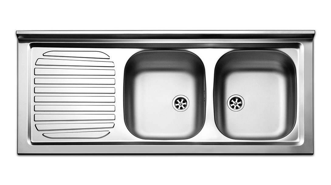 Lavello Cucina Linear 2 Vasche cm. 86x50 Acciaio Inox