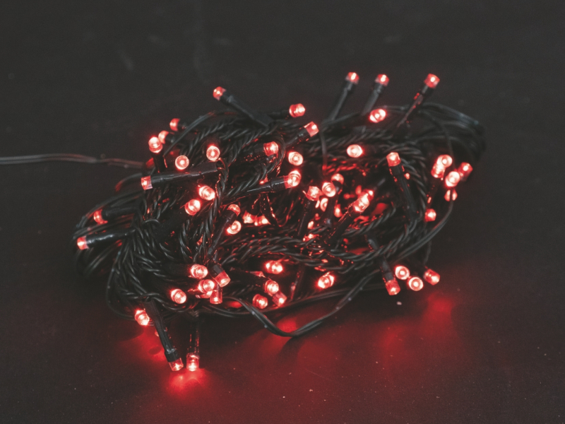 Luci di Natale 180 LED rosso 9 mt con controller