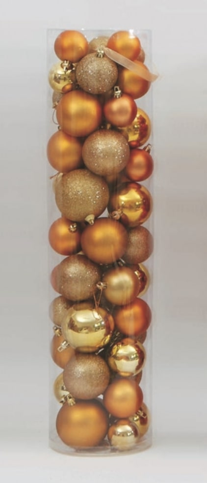Palline albero di Natale confezione da 42 pezzi oro assortiti