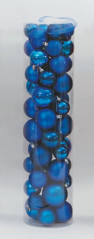 Palline albero di Natale confezione da 42 pezzi blu assortiti