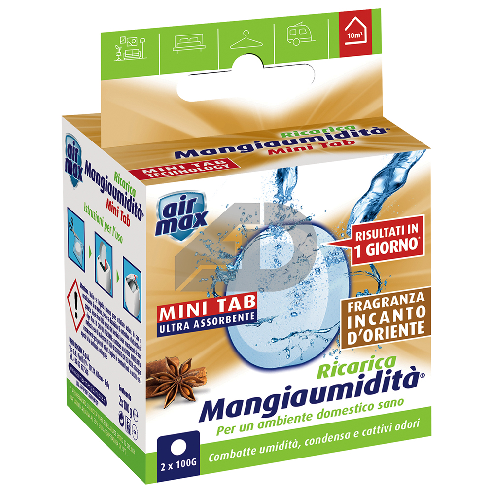 Ricarica Mangiaumidità Air Max D0304 profumo incanto d'oriente 100 grammi (2 pezzi)