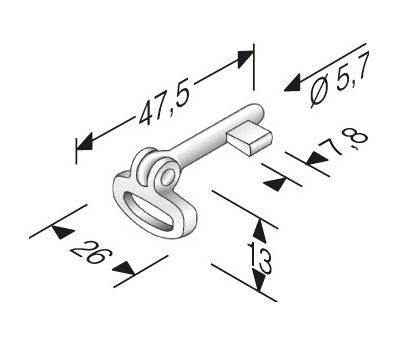 Chiave snodata patent lunga 47,5 mm ott. brill. tr