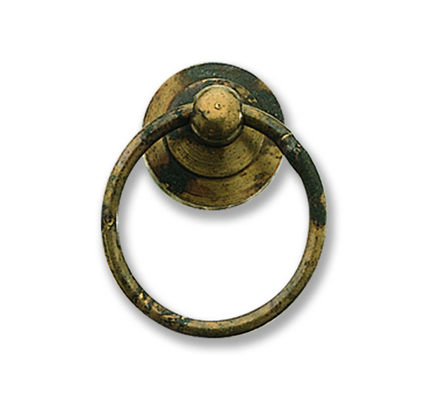 Maniglia pendente anello 23x30 mm ottone antico