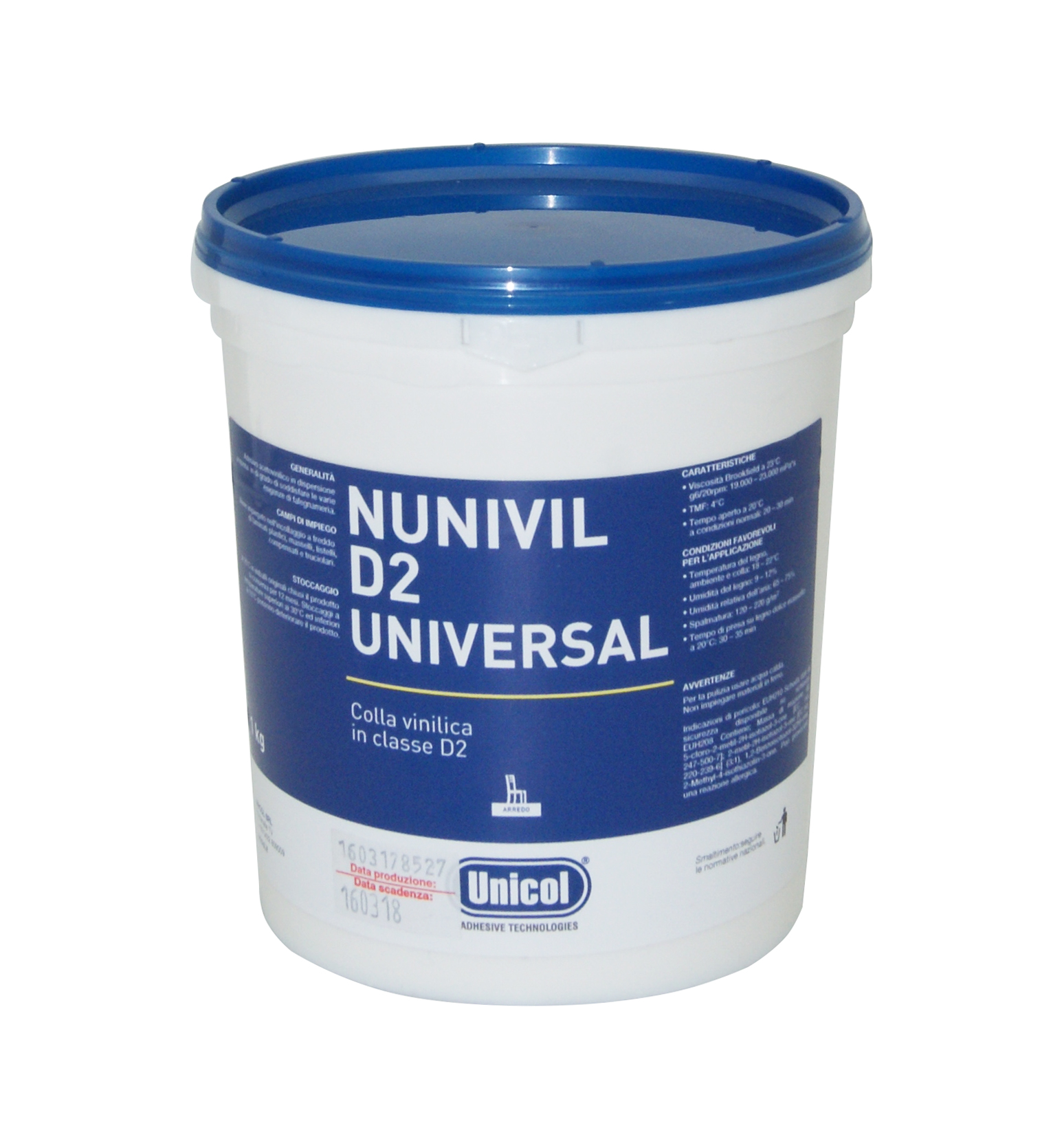 Nunivil adesivo vinilico univers. d2 bianco (1 kg)