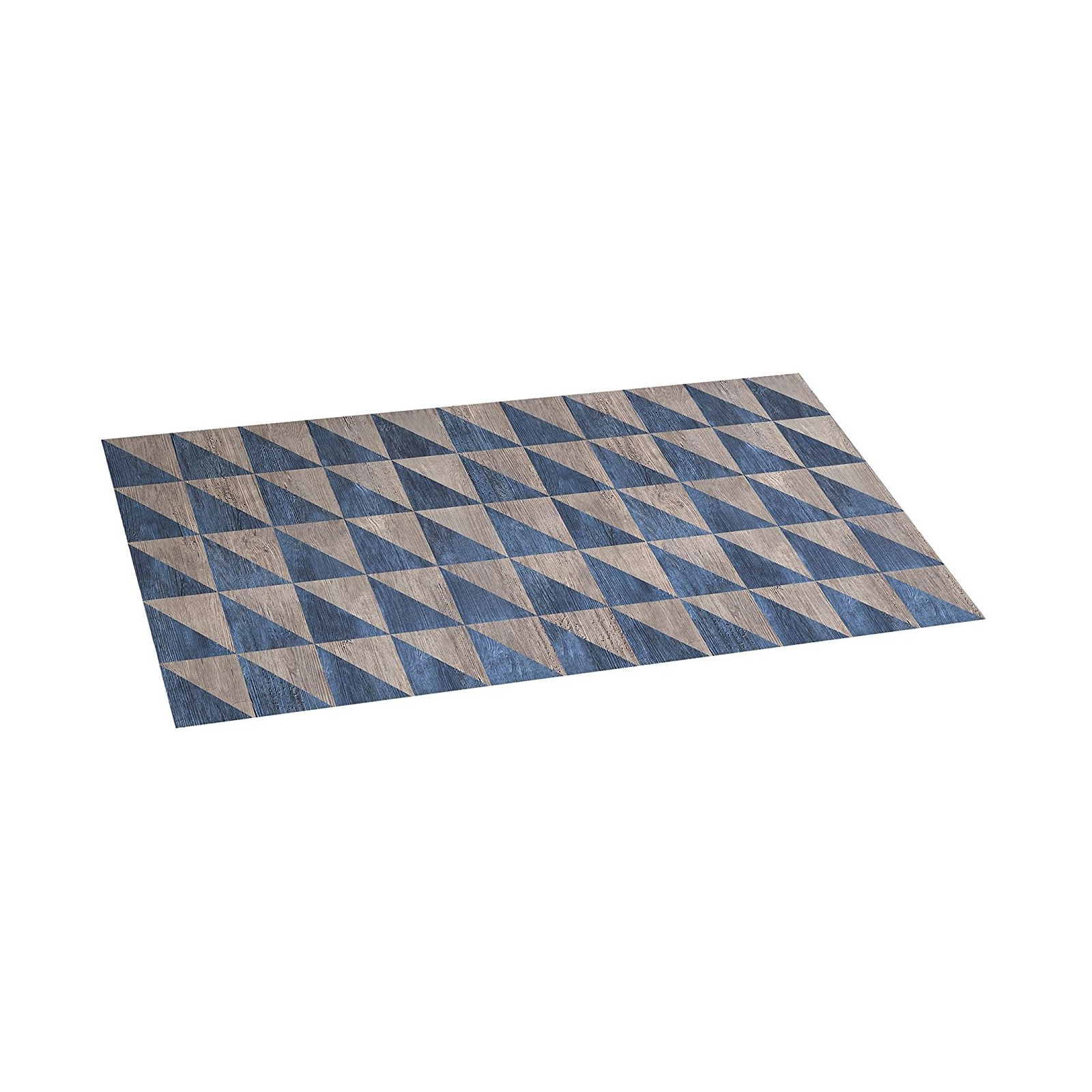 Tappeto vinilico 50 x 110 cm con fondo antiscivolo croma geometrico blu pvc