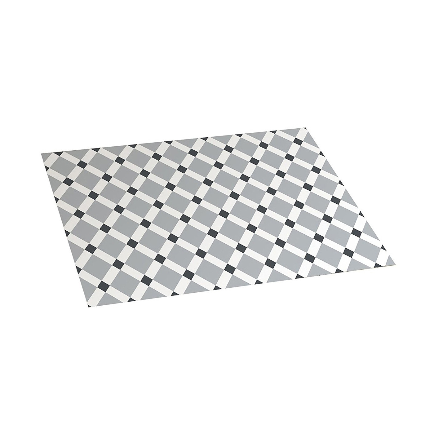 Tappeto vinilico 45 x 75 cm con fondo antiscivolo croma gres bianco grigio pvc