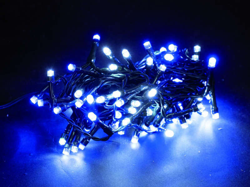 Luci di Natale per esterno 300 led bianco freddo blu 17 mt con controller