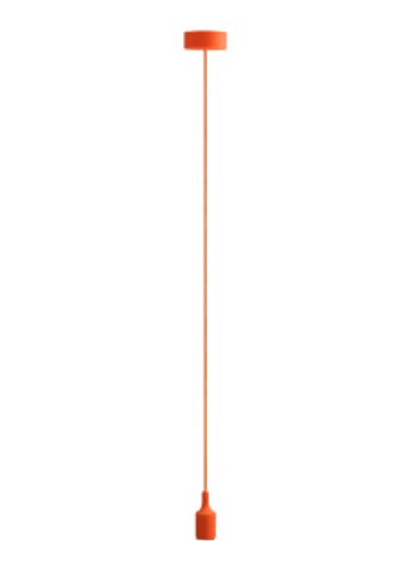 Pendant e27 moderno d. 88x900 mm silicone arancio
