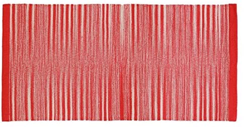 Tappeto in cotone serie runner per bagno 60 x 120 x 72 cm rosso