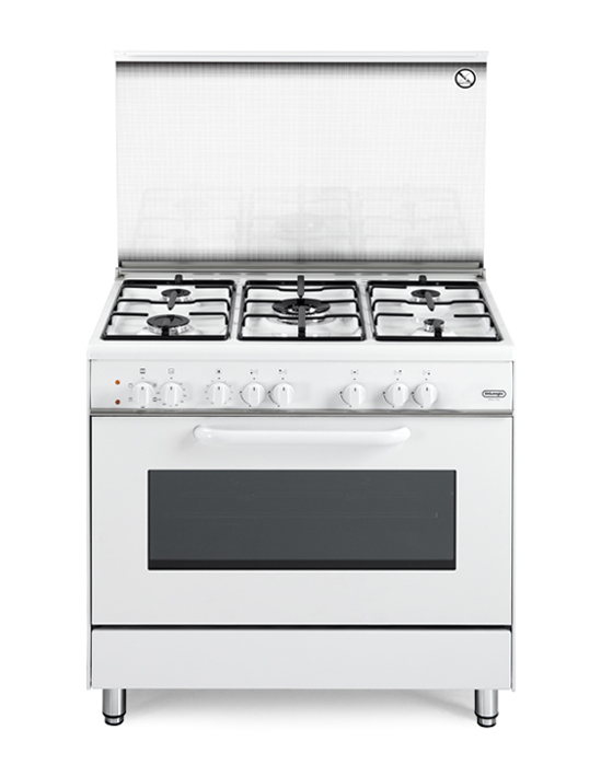 Cucina 5 fuochi forno ventil. elett. 90x60 bianco