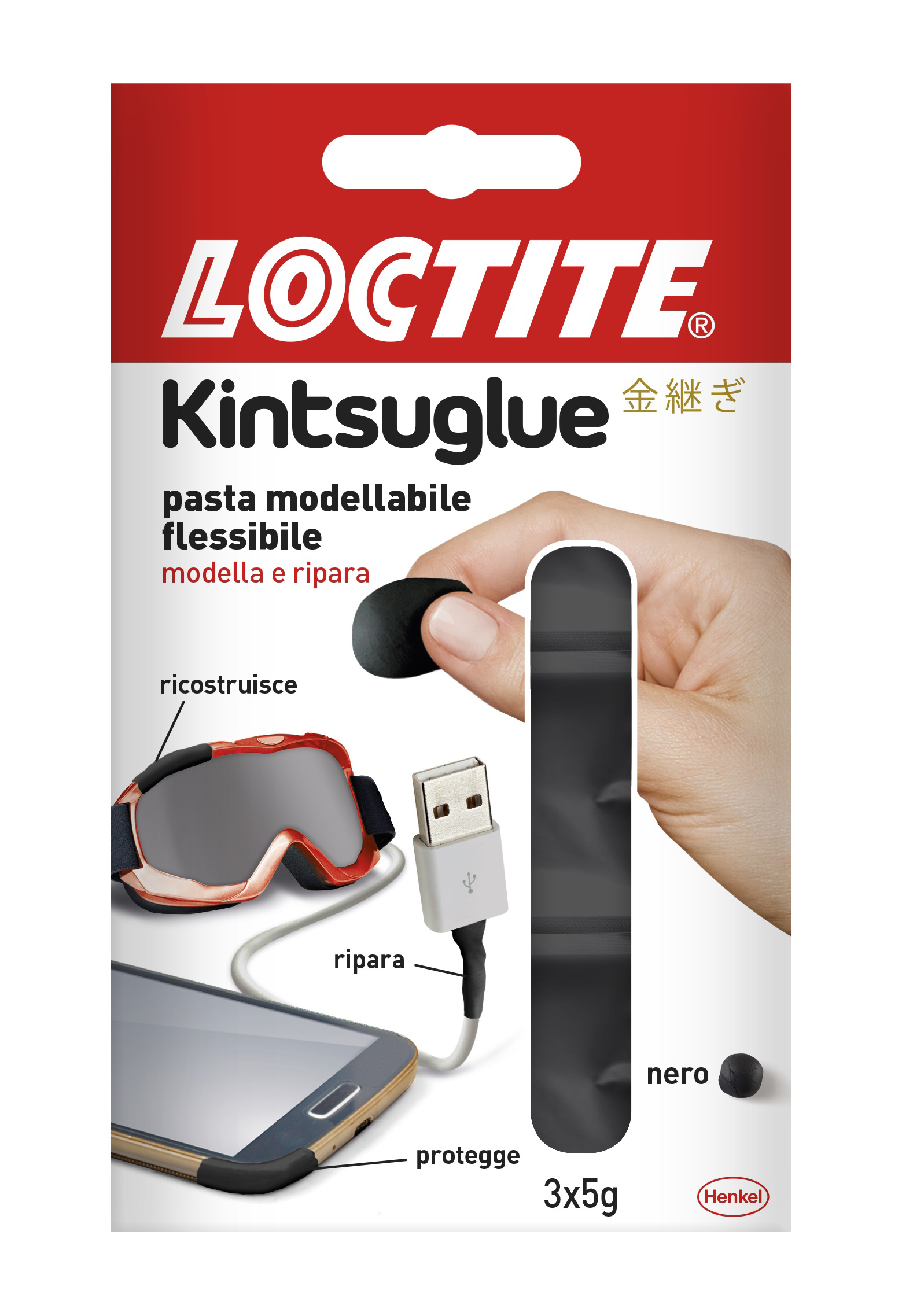 Loctite kintsuglue 3x5g nero - box