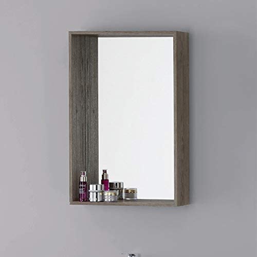 Specchio con cornice brand 450 x 160 x 700 mm in nobilitato rivestito in pvc castagno