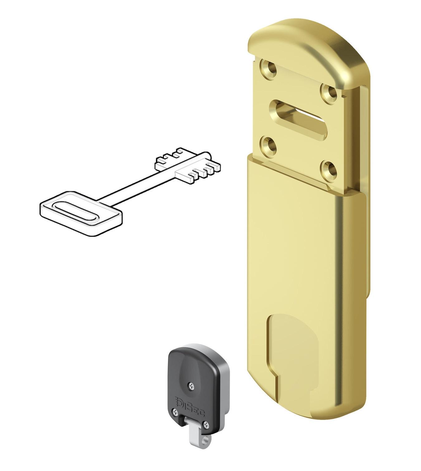 Defender magnetico mag monolito ottone pvd per cilindro europeo h 18 -  mm.88x68x18h. (mrm29b-20d1a2)