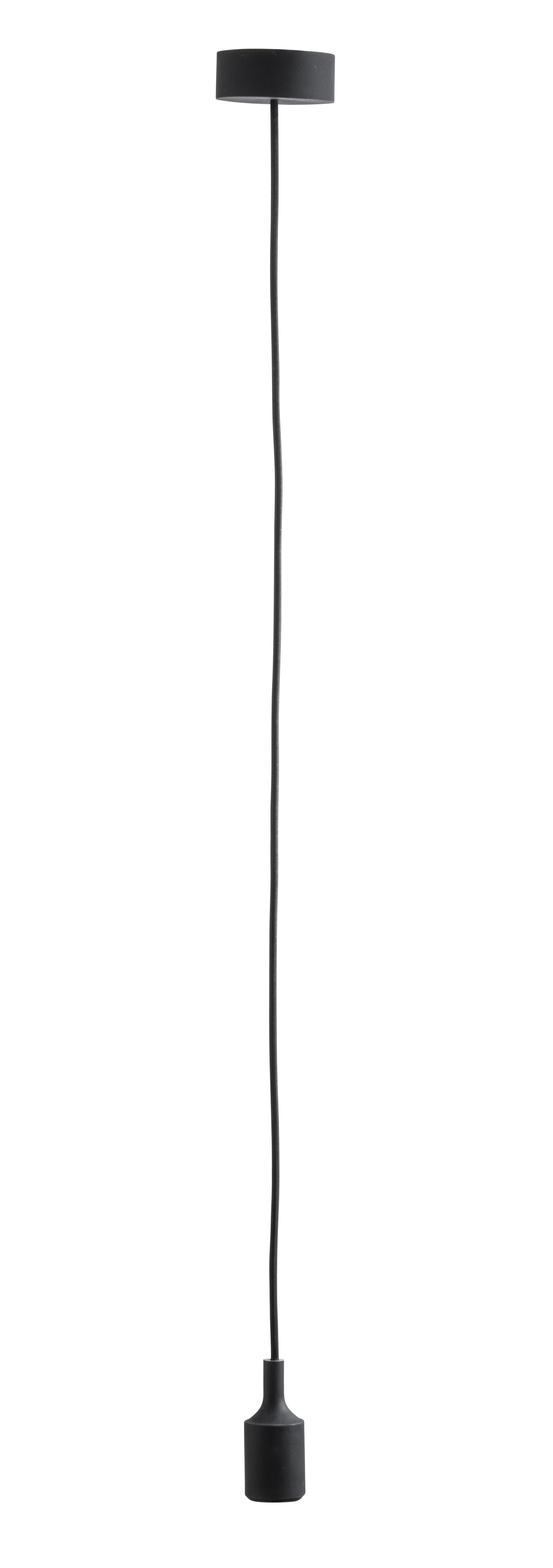 Lampada a sospensione kai in silicone 8,8 x 90 cm moderna nero