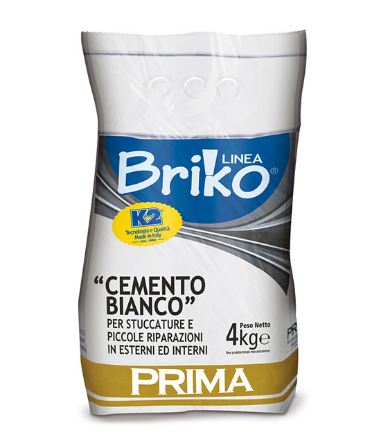 Briko k2 - cemento 4 kg bianco interni / esterni